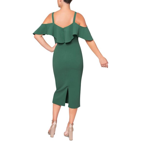 Rachel Rachel Roy Women's Green Marcella Drapey  Sheath Dress Size XL 2441 - Picture 6 of 16
